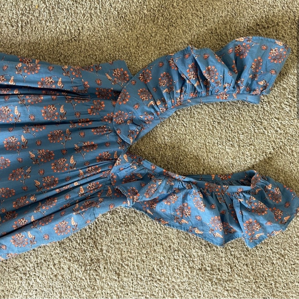 Mango Blue Ruffled Tiered Maxi Sundress - Picture 7 of 10